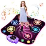 Dhapy Dance Mat For Kids - Light Up Dance Pad for Girls, Bluetooth Support, Built-in Music, Dancing Toy with 6 Game Modes & 3 Challenge Levels, Christmas Birthday Gifts for Girls Boys Age 3+