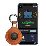 tag8 Dolphin Smart Bluetooth Tracker Pro with Leather Case & Key Ring, Protective Case for Keys, Luggage and More - Tan