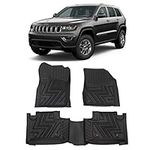 DESLE (Not for Grand Cherokee) Jeep Cherokee Floor Mats Compatible for 2014-2023,Full Cover Floor Mats for Jeep Cherokee,Front & Rear Row Floor Liners,All Weather Protection Slush Mat Black 3PCS