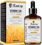 Kanzy Vitamin E Oil 60ml for Face, Skin, Hair, Nails and Body – Plant-Based d-Alpha-Tocopherol, Pure Moisturizing Oil for Daily Care for Women and Men