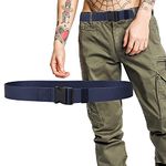 Trimming Shop Nylon Webbing Military-Style Belts, 1.5" Canvas Belt with Quick-Release Plastic Buckle, Tactical Belt for Military Wear