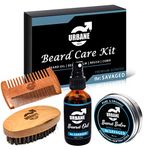 Urbane Men Beard Care Kit – Premium Scented Beard Grooming Set with Beard Oil, Beard Balm, Beard Brush & Comb – Natural and Organic Ingredients – Moisturising Beard Conditioner Gift Set (the: SAVAGED)