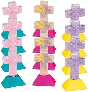 Fun Express Sand Art Crosses Kit for Kids 12 Pack - Colored Sand Painting Craft Set for Sunday School Supplies & VBS | Christian Bible Crafts for Religious Education & Church Activities