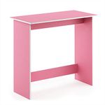 Furinno Simplistic Computer Desk, Study Desk, Writing Desk, Pink/White,80 (W) x 75.7 (H) x 39.4 (D) cm