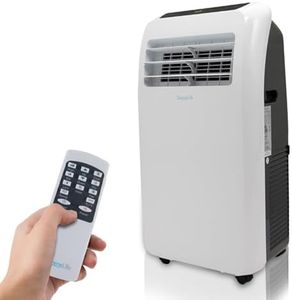 SereneLife Small Air Conditioner Portable 12,000 BTU with Built-in Dehumidifier + Heat - Portable AC unit for rooms up to 550 sq ft - Remote Control, Window Mount Exhaust Kit