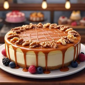 Andy Anand Sugar Free Caramel Walnut Cheesecake 9" | No Preservatives Cheesecake & Diabetic Friendly, You Won't Believe It's Delicious | Freshly Made with California Cream Cheese, All-Natural (2 lb)