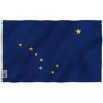 ANLEY Fly Breeze 3x5 Foot Alaska State Polyester Flag - Vivid Color and UV Fade Resistant - Canvas Header and Double Stitched - Alaska AK State Flags with Brass Grommets 3 X 5 Ft