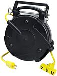 Pro-Reel 4330226793 8140T-P Heavy Duty Industrial Retractable Extension Cord Reel w/Tri-Tap