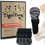 DOK TigerToes Premium Non-Slip Dog Socks for Hardwood Floors - Extra-Thick Grip That Works Even When Twisted - Prevents Licking, Slipping, and Great for Dog Paw Protection (Medium)