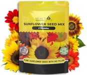 NatureZ Edge 1300+ Sunflower Seeds Garden Variety Pack, Bulk Sunflower Seeds for Planting Flowers, Get More Sunflower Seeds to Plant, Mammoth, Dwarf, Lemon Queen, Giant and More. 2oz Packet