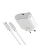 ERD TC-49 18W Mobile Phone Wall Charger | BIS Certified 3 Amp Charger Adapter with 1 Meter Long Lightning Cable | Compatible with Apple iOS, White (Model Number: TC-49_Lightning)