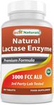 Best Naturals, Fast Acting Lactase Enzyme, 3000 FCC ALU, 180 Tablets (180 Count (Pack of 1))