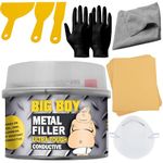 Silverhook Big Boy Metal Filler Conductive 250ml Bundle Car Body Filler & Body Filler Kit Includes 3 Spreaders, 10pcs Assorted Sandpaper, A Microfibre Cloth, A Pair Of Gloves And A Dust Mask