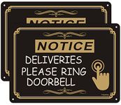 2 Pack Deliveries Please Ring Doorbell Signs 10 x 7 Inches Delivery Instructions for Packages Signs Metal Reflective Sturdy Rust Aluminum Waterproof Easy to Install