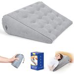 Luxtude Inflatable Wedge Pillow for Travel, Home, Triangle Bed Wedge Pillow for Sitting Up, Knee Leg Elevation Pillow, Portable Wedge Pillow for Sleeping, Reading, Back Support