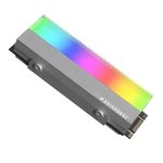 AsiaHorse® ProGen ARGB NvMe SSD Cooler M.2 SSD Heatsink Heat Dissipation Radiator Aluminium Alloy with 3X Thermal Cooling Pads with LED RGB Lights Nvme Heatsink (Grey)
