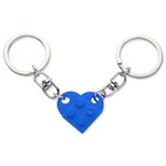 XIHIRCD Best Friend Heart Keychain and Red Jewelry Box, Matching Brick Key Chain Ring Set Basic Heart Keychain for Boyfriend Girlfriend Friendship Valentine's Day (Royal Blue)