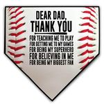 ChalkTalkSPORTS Baseball Stiches Home Plate Plaque | Dear Dad | Ready to Autograph