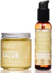 Ora's Amazing Herbal Calendula Skin Salve and Oil Set, Made with Grapeseed Oil, Organic Licorice, Responsibly Sourced Beeswax