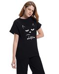 Bewakoof Women's Printed 100% Cotton T-Shirt - Boyfriend Fit, Round Neck, Half Sleeves