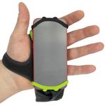 Noxgear Hand Held Phone Holder - Handheld Grip Phone Holder with Key Fob & Card Slot for Running, Jogging & Working Out - Compatible with All Phones - Machine Washable (Lime, Left Hand)