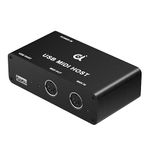 DigitalLife Stand-Alone USB MIDI Host Bridge Box - 1-Input/1-Out 5-PIN DIN MIDI Interfaces, LED Indicator, Metal