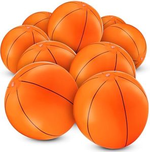 Inflatable Basketballs (Pack of 12) 16-inch, for Basketball Party Decorations & Themed Basketball Birthday Party Decorations Beach Balls for Pool Beach Toys & Pool Basketball Party Favors for Kids