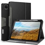 Antbox Leather Case for iPad Pro 12.9 2022 case (6th Generation) 2021/2020/2018 with Built-in Apple Pencil Holder [Support 2nd Gen Apple Pencil Wireless Charging] (Black)