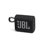 JBL GO 3 - Wireless Bluetooth portable speaker, 5 Hours of Playtime, integrated loop for travel with USB C charging cable, in black