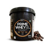 QNT Prime Whey Protein Powder for Lean Muscle Building & Weight Loss | Triple Blend(Concentrate, Isolate & hydrolysate) 4Kg | Coffee Flavor | 25g Pure Protein Per Scoop| 11.6g BCAA for Muscle Recovery