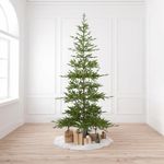 WBHome Pre-Lit 7FT Alpine Fir Artificial Christmas Tree, Sparse Christmas Tree with 300 Clear Lights, Green