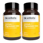 HealthKart Hk Vitals Calcium Magnesium & Zinc|With Vitamin D3,Calcium Supplement For Women And Men|For Bone Health & Joint Support,2 Count,60 Capsules