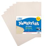 Baker Ross FX842 A4 Newsprint Paper Pack - Pack of 200, Paper for Wrapping and Arts and Crafts