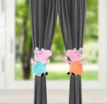 Tickles 2 Pcs Cartoon Character Soft Stuffed Plush Toy Curtain Tiebacks Holder Clip for Children Living Room Decoration Window Curtain Decorations (Size: 16 cm Color: Multi-Color)