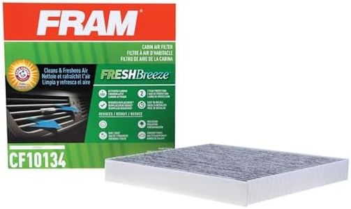 FRAM Fresh Breeze Cabin Air Filter Replacement for Car Passenger Compartment w/ Arm and Hammer Baking Soda, Easy Install, CF10134 for Honda Vehicles, white