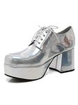 Ellie Shoes Men's Platform, Silver, Medium UK