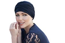 MASUMI Chemo Headwear for Women UK | Chemotherapy Head Coverings | Cancer Turban Headband for Hair Loss | Alopecia Hats | Scarlet (Colour: Navy)