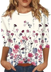 Brand Women's 3/4 Sleeve Spring Tops - Quarter Length Elbow Sleeve T-Shirts