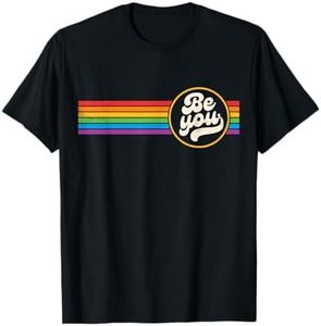 LGBTQ Be You Gay Pride LGBT Ally Rainbow Flag Retro Vintage T-Shirt