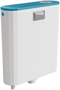 TAXAN Single Flush Tank for Toilet - 8 LTR Water Capacity – Polypropylene Smart PVC Slim Cistern - Wall Mounted, Push Button Front Flushing Tank and Air Freshner with Complete Set (Blue & White)