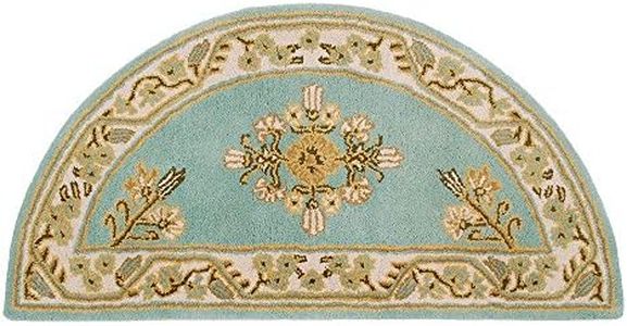 Minuteman International Winter Green Jardin Wool Hearth Rug, Half Round