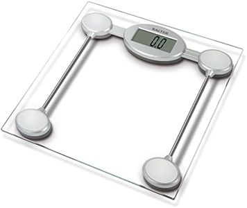 Salter 9018S SV3R Digital Bathroom Scale – Electronic Body Weight Scale, Fitness Scale with 180 KG Capacity, Easy to Read LCD Display, Tap to Start, Large Toughened Glass Platform, Batteries Included