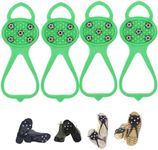 Universal Non-Slip Gripper Spikes, New Non Slip Gripper Spikes for Shoes, Traction Cleats Ice Snow Grips Anti Slip Silicone for Hiking Walking Climbing Fishing (2Pair Green, Child)