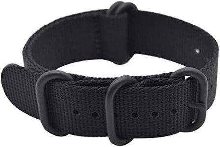 ArtStyle Watch Band with Ballistic Nylon Material Strap and High-End Black Buckle (Matte Finish Buckle) (23mm, Black)