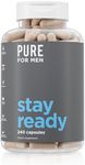 Pure for Men Original Cleanliness Stay Ready Fiber Supplement | Helps Promote Digestive Regularity | Psyllium Husk, Aloe Vera, Chia Seeds, Flaxseeds | Proprietary Formula | 240 Vegan Capsules