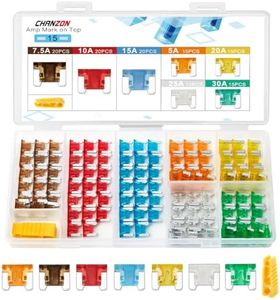 Chanzon 120pcs Micro Low Profile Mini Blade Fuse Assortment Kit Box (5A 7.5A 10A 15A 20A 25A 30A) for Auto Car Truck RV Automotive Motor Boat Replacement