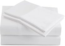 Peru Pima, Bed Sheets Set with 4 Pieces, 415 Thread Count, Percale, 100% Peruvian Pima Cotton, Queen Size, White Solid Color