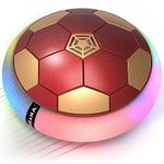 Mirana C-Type USB Rechargeable Battery Powered Hover Football Indoor Floating Hoverball Soccer | Air Football Smart | Original Made in India Fun Toy for Boys and Kids (RedGolden)