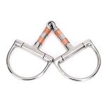 Snaffle Bit,Stainless Steel Dee Bit Snaffle Horse Tool All Purpose Ring Snaffle Bit Mouth with Copper Amp SS Rollers