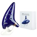 Ohuhu Legend of Zelda Ocarina, Zelda Ocarina with Song Book, 12 Hole Alto C Zelda Ocarina Gift for Zelda Fans with Display Stand Protective Bag, Perfect for Beginners and Professional Performance